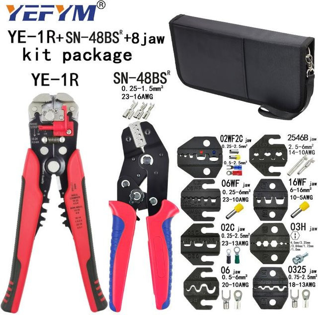YEFYM Crimpzangen-Set SN-48BS mit Backensätzen für 2,8 mm, 4,8 mm und 6,3 mm Rohrklemmen in Multicolour - Bild 1