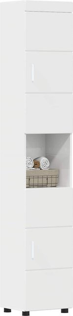 Badezimmerschrank Set TULUM von VD Home Furnishing in Hochglanz Weiß, modern und freistehend, B/T/H: 37 x 31,5 x 203 cm - Bild 1