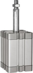 Riegler Kompaktzylinder einfach, silber, Durchmesser: 80 mm, Hub: 10 mm, Anschluss: G1/8, ISO21287 - Bild 1