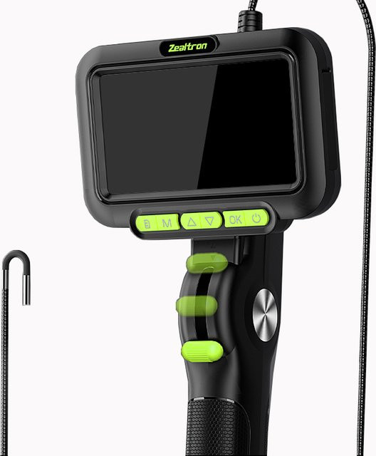 ZEMICAM 2-Wege-Endoskopkamera in Schwarz mit 180-Grad-Lenkung, 3,9-mm-Objektiv und 1080P HD sowie 5'' IPS-Split-Design für die Rohrinspektion - Bild 1