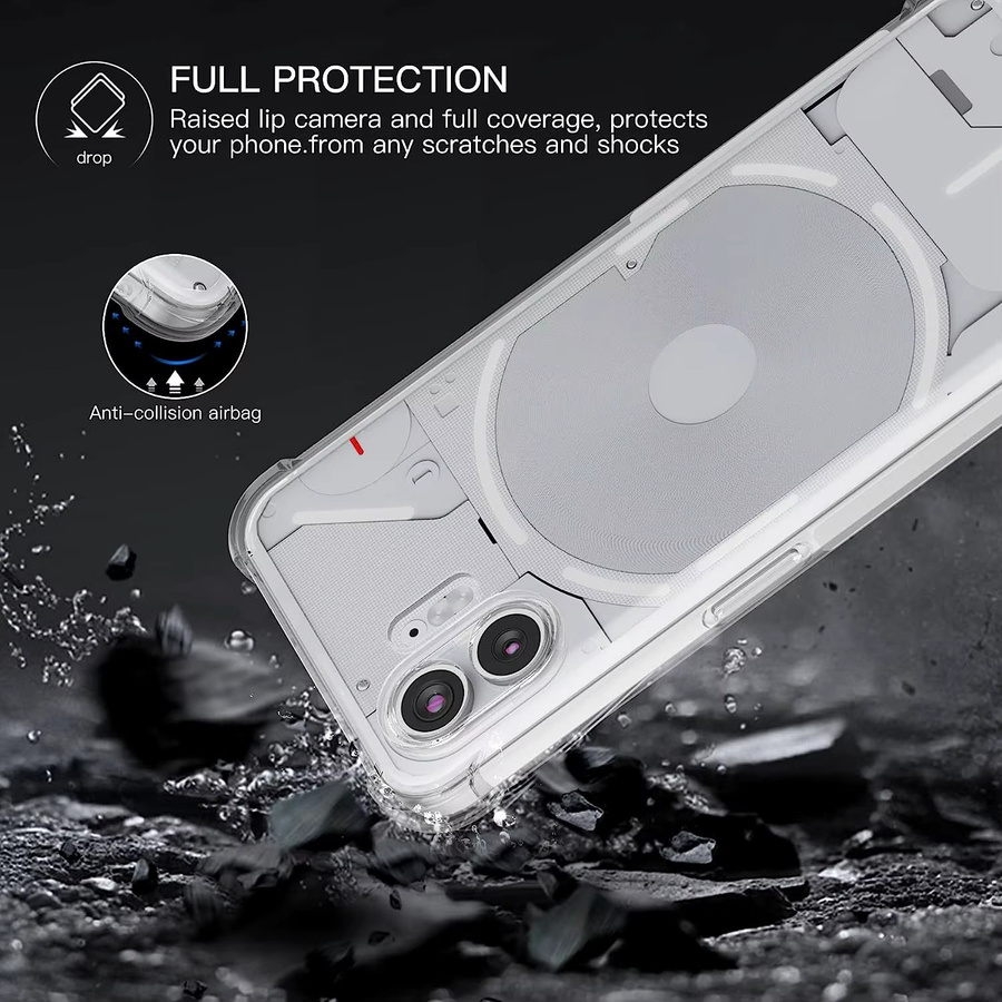 No-Sing Stoßfeste transparente Schutzhülle für Nothing Phone 1 2 2A Plus 3A Pro und CMF Phone 1 2 3 2a 3a Pro - Bild 3