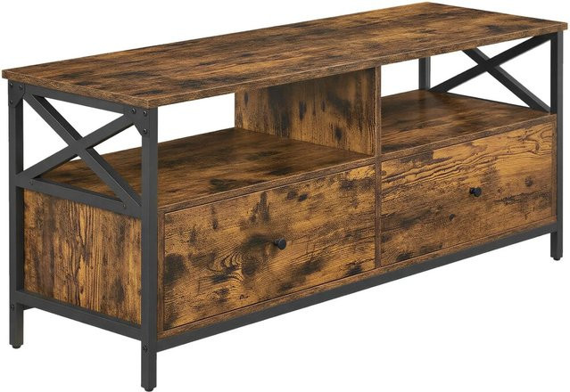 Vasagle TV-Lowboard im industriellen Design, Braun-Schwarz, B/T/H: 120 x 40 x 40 cm - Bild 1