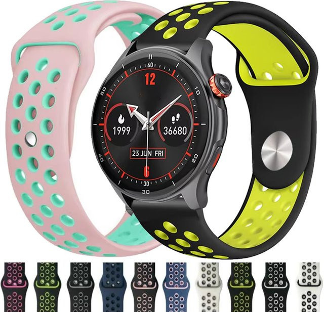 IGPSPORT Uhrenarmband Silikon, Bicolor, 22 mm, Unisex - Bild 1