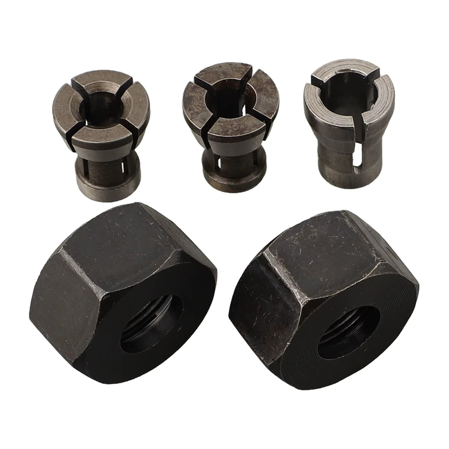 Vibratite Spannzange Adapter Set aus Stahl mit Mutter für Gravur- und Trimmmaschinen in Silber, M17 6/6,35/8mm - Bild 2