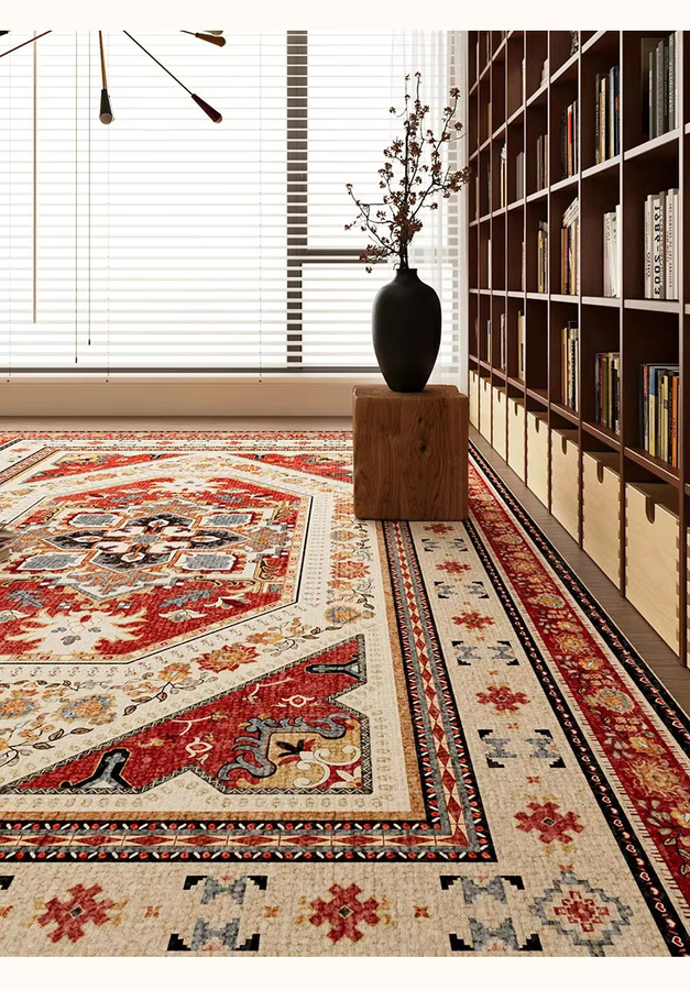 VIKAMA Vintage-Teppich im amerikanischen Stil, rechteckig, Multicolour, schmutzabweisend - Bild 2
