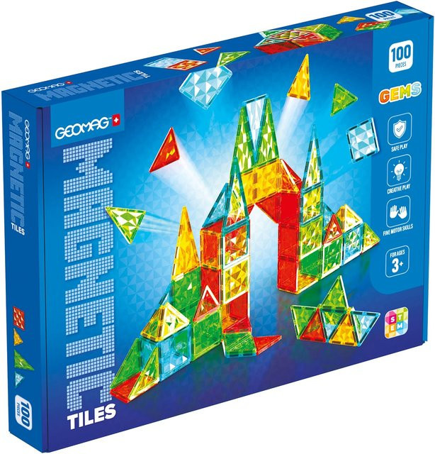 Geomag Magnetic Tiles Gems, 100-teiliges Set, ab 3 Jahren - Bild 1