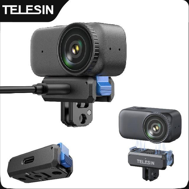 TELESIN Magnetischer Quick Release Lade-Adapter mit Dual-Klaue-Schnittstelle für DJI OSMO Nano in Schwarz - Bild 1