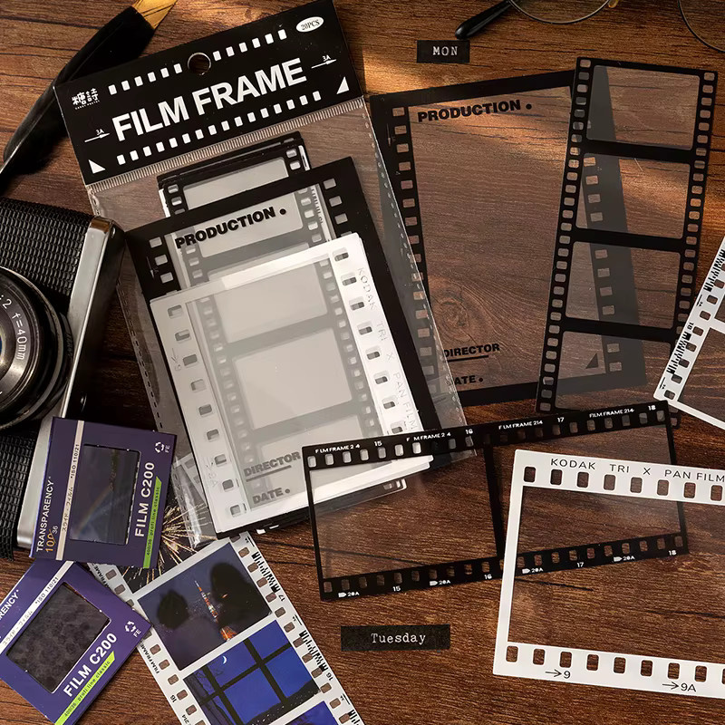 Yoofun 15 Stück Vintage Filmrahmen PET Aufkleber Transparent für Scrapbooking und Journaling - Bild 2
