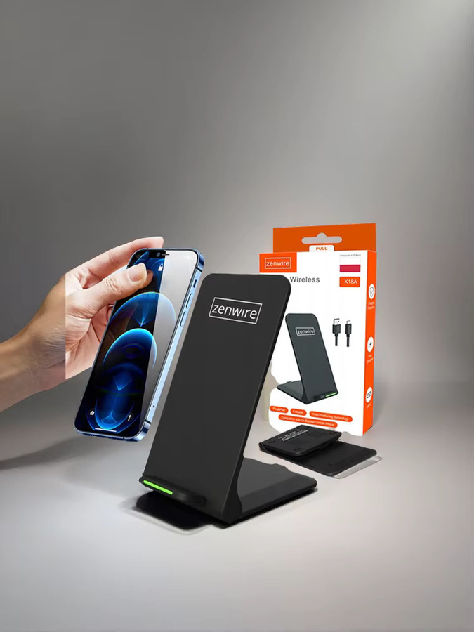 Zenwire X18A Kabellose Ladestation mit Qi-Induktion und 15W Schnellladung via USB-C in Schwarz - Bild 5