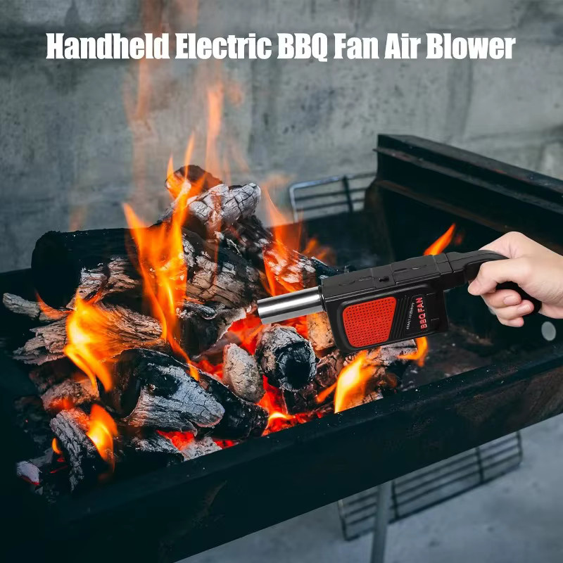 Tragbares elektrisches Grill-Luftgebläse in Schwarz für Camping und Outdoor-Grillen - Bild 2
