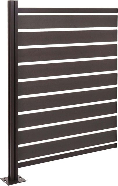 MCW Alu Mülltonnen-Zaun K57 Erweiterungselement in Holzoptik, Farbe: Anthrazit, H x B x T: 130 x 100 x 6 cm - Bild 1