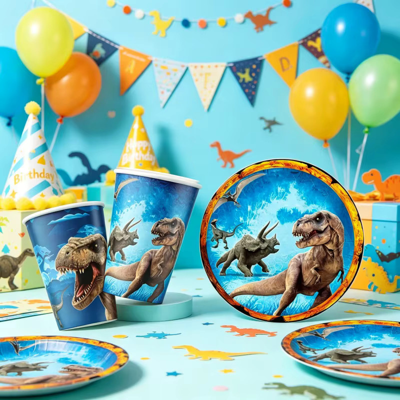 Warner Bros. Jurassic Park Dinosaurier Einweggeschirr Waben-Spiralteller in Multicolour - Bild 2