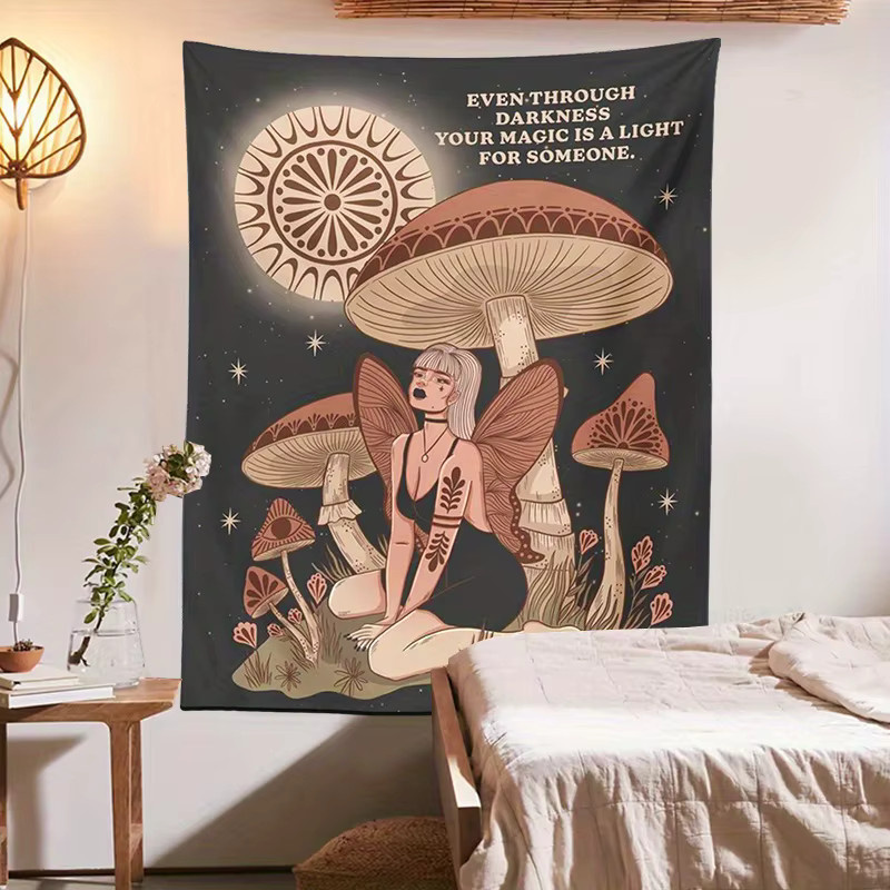 VIKAMA Gothic Bohemian Wandteppich in Multicolour, abstrakter Wandbehang für Schlafzimmer und Wohnzimmer, Breite: 60 cm, Höhe: 60 cm - Bild 1