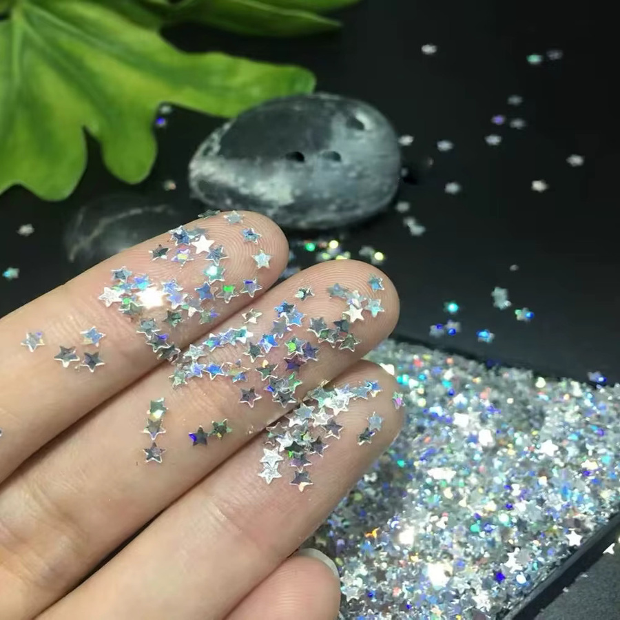 MAFANAILS Nagel Glitter, Silber, Sterne und Schmetterlinge, 10g - Bild 3