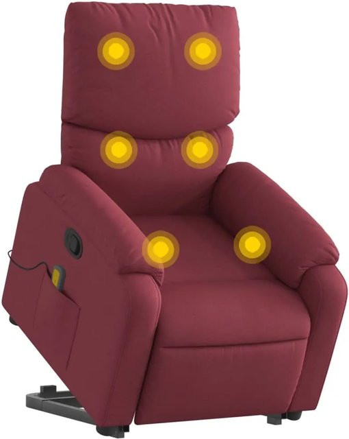 vidaXL Massagesessel Modell 3 mit Aufstehhilfe in Weinrot aus Stoff - Bild 1