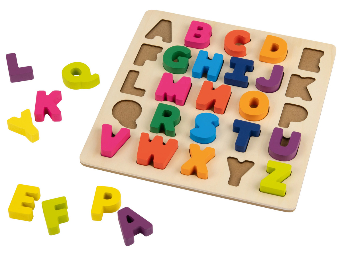 LUPILU ABC-Puzzle Buchstaben Zahlen Körper Echtholz ab 1½ Jahren - Bild 2
