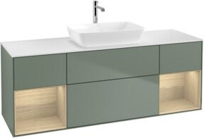 V&B Waschtischunterschrank Finion mit Wandbeleuchtung, Farbe Weiß lackiert, Breite: 160 cm, Tiefe: 50,1 cm, Höhe: 50,1 cm - Bild 1
