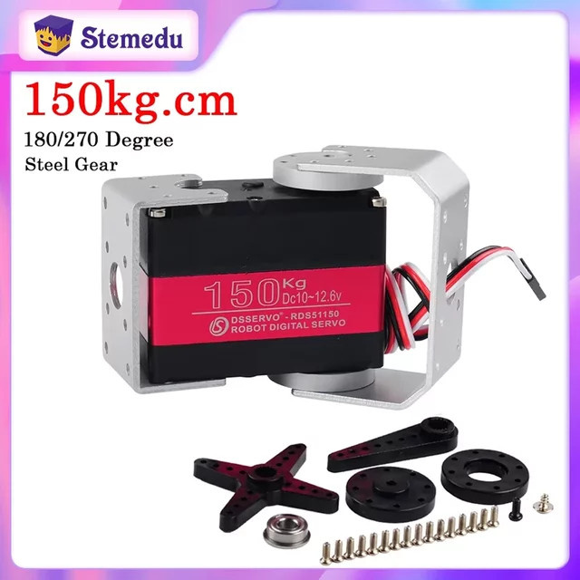 Stemedu RDS51150 Digitalservo, Metallgetriebe, Doppelwelle, mit U-Montagehalterung - Bild 1