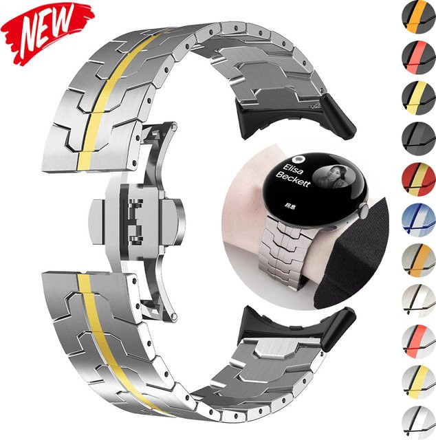 CAOWTAN Uhrenarmband Edelstahl, Silber, Herren - Bild 1