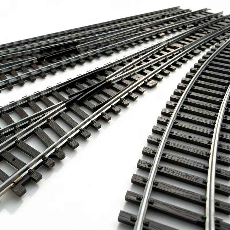 FunTrying H0-Modellbahn-Gleise, Stromversorgbare Nickel-Silber-Schmalspur-Kurven- und Spurwechselgleise, 1:87 - Bild 5