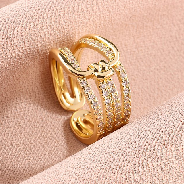 Yupsk Ring, Kupfer, Gold, Zirkonia, Damen - Bild 1