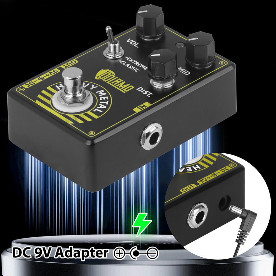 Dolamo Heavy Metal Gitarren-Effektpedal High Gain Distortion in Schwarz - Bild 5