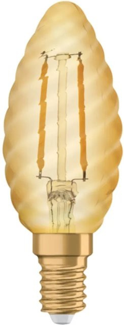Osram LED Leuchtmittel E14 Kerzenform in Gold und Transparent, Warmweiß 2400 K, 2,5 W - Bild 1