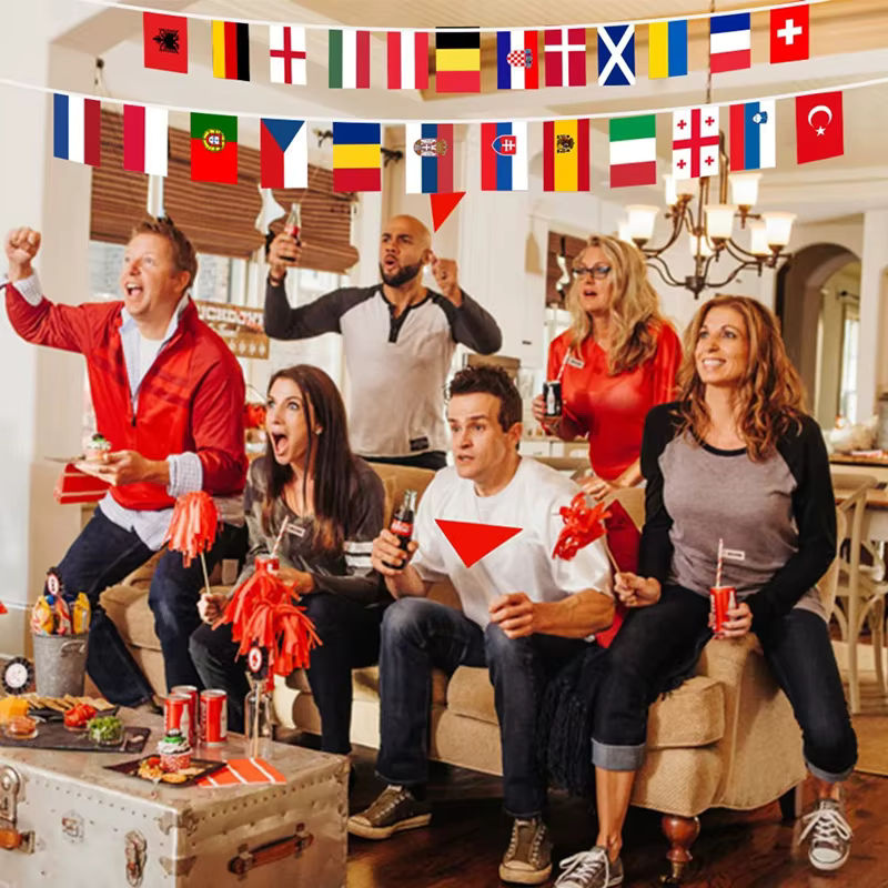 24-teiliges Set Fußball-Wimpelketten mit Nationalflaggen der europäischen Teams, mehrfarbig, Textil-Dekoration für Club und Bar - Bild 4
