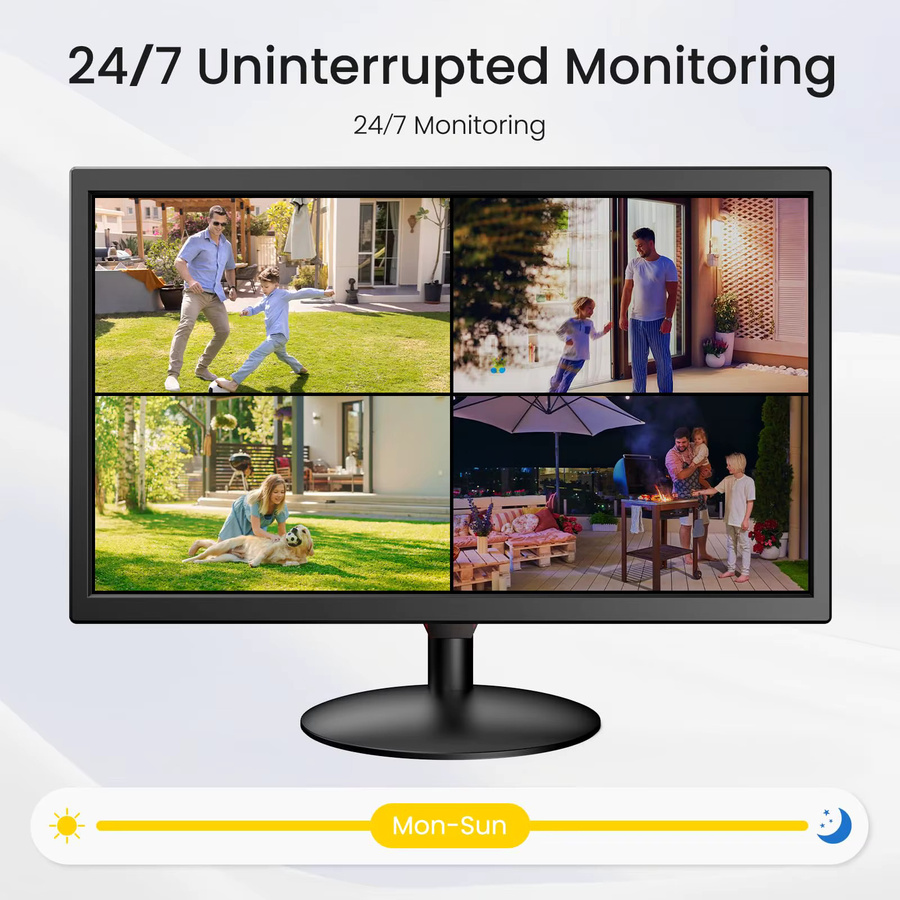 Eyoyo Desktop-Monitor 21,5 Zoll Full HD 1920 x 1080p 75 Hz in Schwarz mit HDMI, VGA, AV, BNC und USB Anschlüssen sowie integrierten Lautsprechern für CCTV-NVR - Bild 4