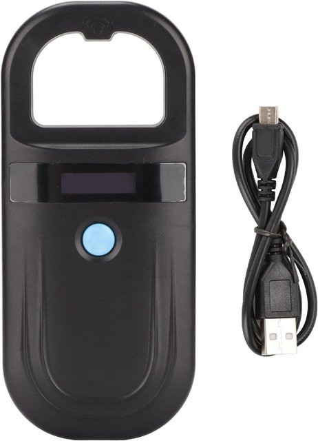 TOMTOP JMS Pet ID Mikrochip-Scanner, wiederaufladbarer USB-Tierkartenleser mit Speicherfunktion, Schwarz - Bild 1