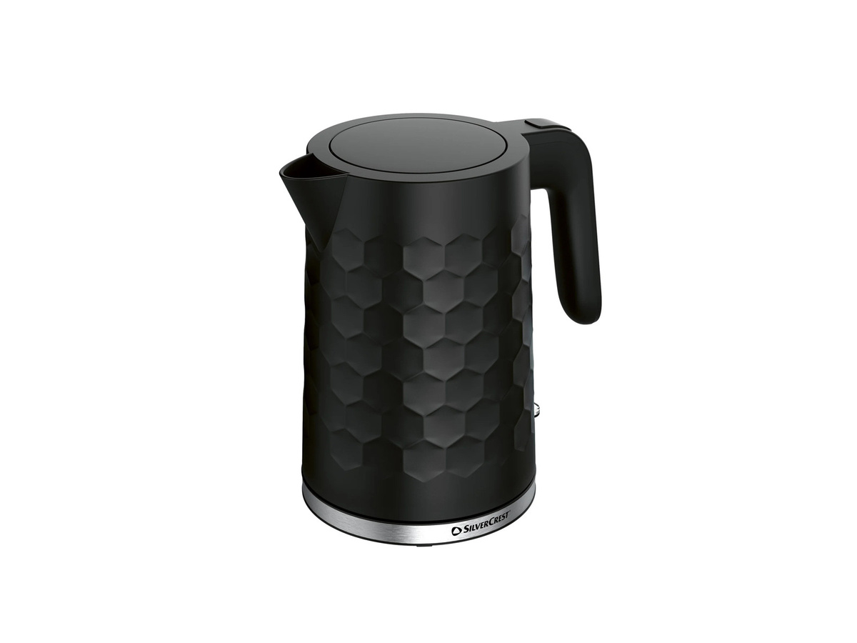 SILVERCREST Wasserkocher SWKW 3000 A1 in Schwarz mit Wabenstruktur, Edelstahl und Kalkfilter - Bild 3