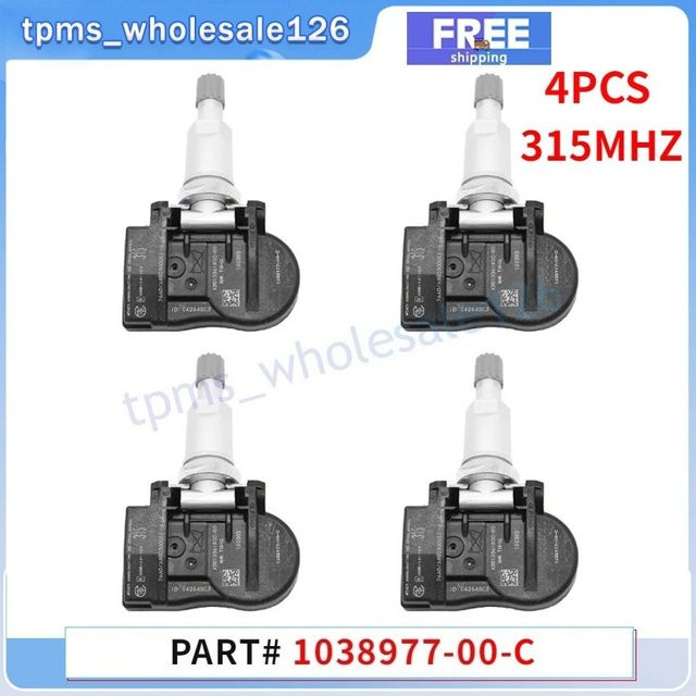 GANGLE Reifendruckkontrollsystem Sensor Set 315MHz für Tesla, 4 Stück, Schwarz - Bild 1