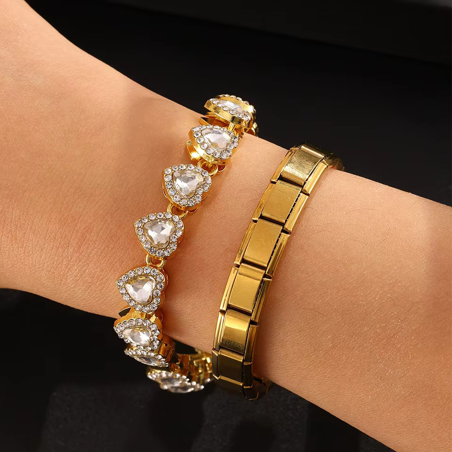 ZAKOL Armband-Set, Gold, Kristall, Herz, Damen und Herren - Bild 2