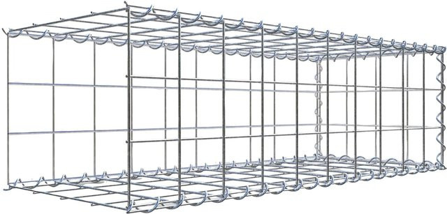 Gabiona Gabione-Anbaukorb Typ 2 aus Stahl in Silbergrau, B/T/H: 30 x 100 x 40 cm, Maschenweite 10 x 10 cm - Bild 1