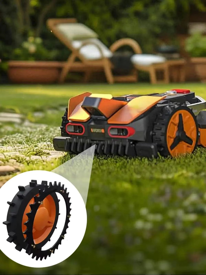 2 Stück Worx Landroid S/M Rasenmäher-Spikes in Schwarz mit Schrauben, 205 mm rutschfeste Spikes für Roboter-Rasenmäher - Bild 5