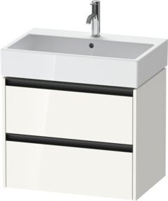 Duravit Waschtischunterschrank Ketho.2 in Weiß Hochglanz mit 2 Schubladen, wandhängend, B/T: 68,4 x 46 cm - Bild 1