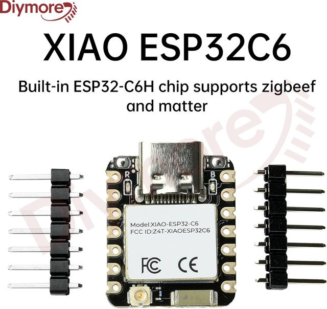 Seeed Studio XIAO ESP32-C6 Entwicklungsboard mit WiFi, Bluetooth und Zigbee, USB-C, Schwarz - Bild 1