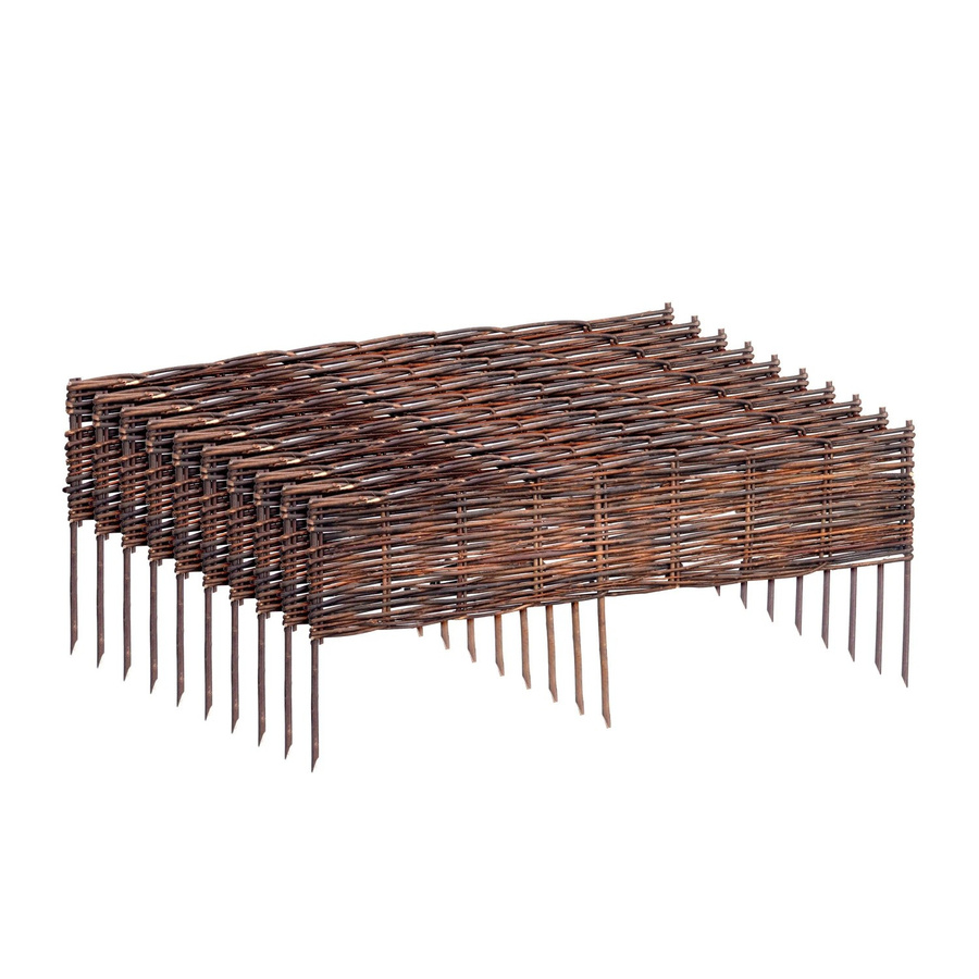 Relaxdays Beeteinfassung aus Weide in Braun, 10er Set, Höhe: 20 cm, Länge: 100 cm - Bild 2