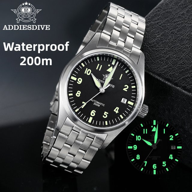 ADDIESDIVE Armbanduhr, Automatik, Edelstahl, Schwarz, Herren - Bild 1