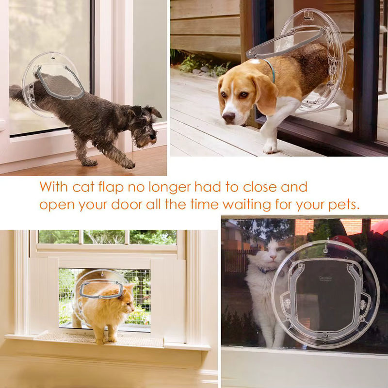 YOUTHINK 4-Wege-verriegelbare Katzentür für kleine Katzen, Hunde und Welpen in Weiß und Transparent - Bild 3