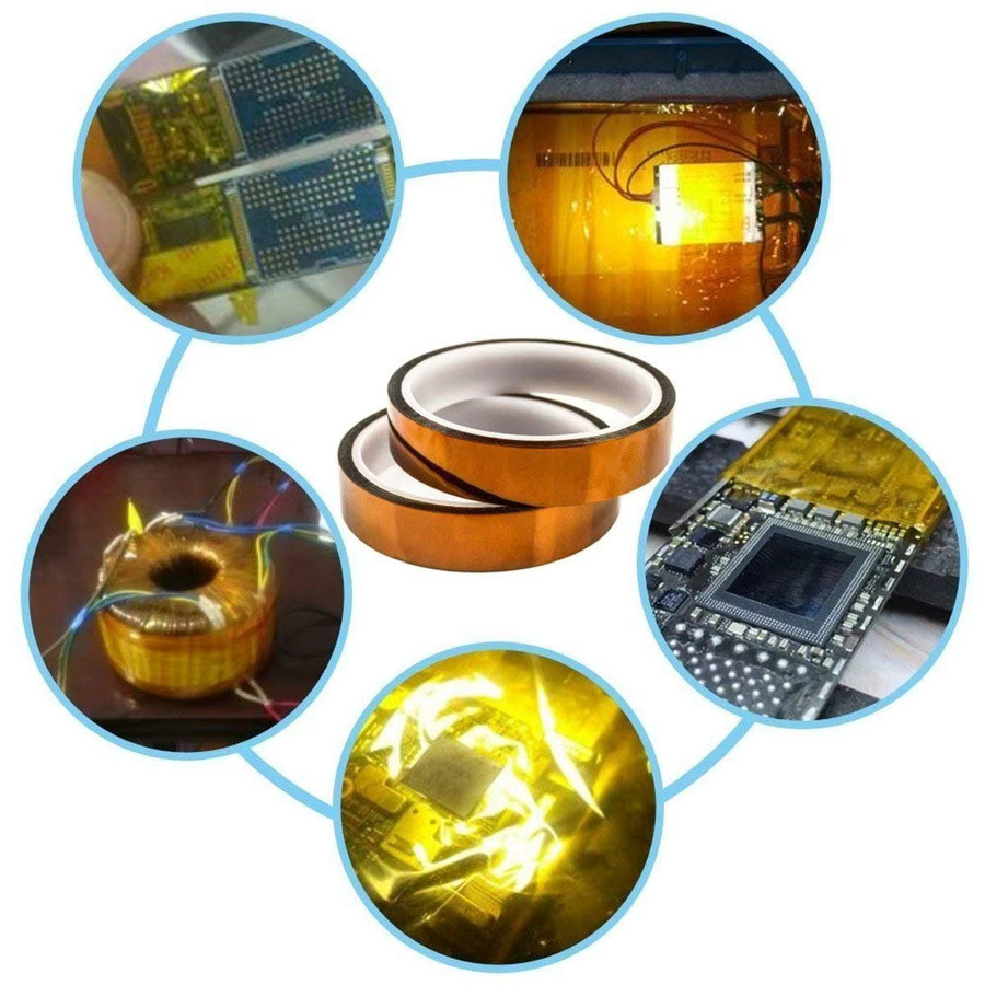 Hitzebeständiges Polyimid-Klebeband in Gold und Braun, antistatisches Schutzband zur Isolierung von Batteriekabeln und Leiterplatten - Bild 2