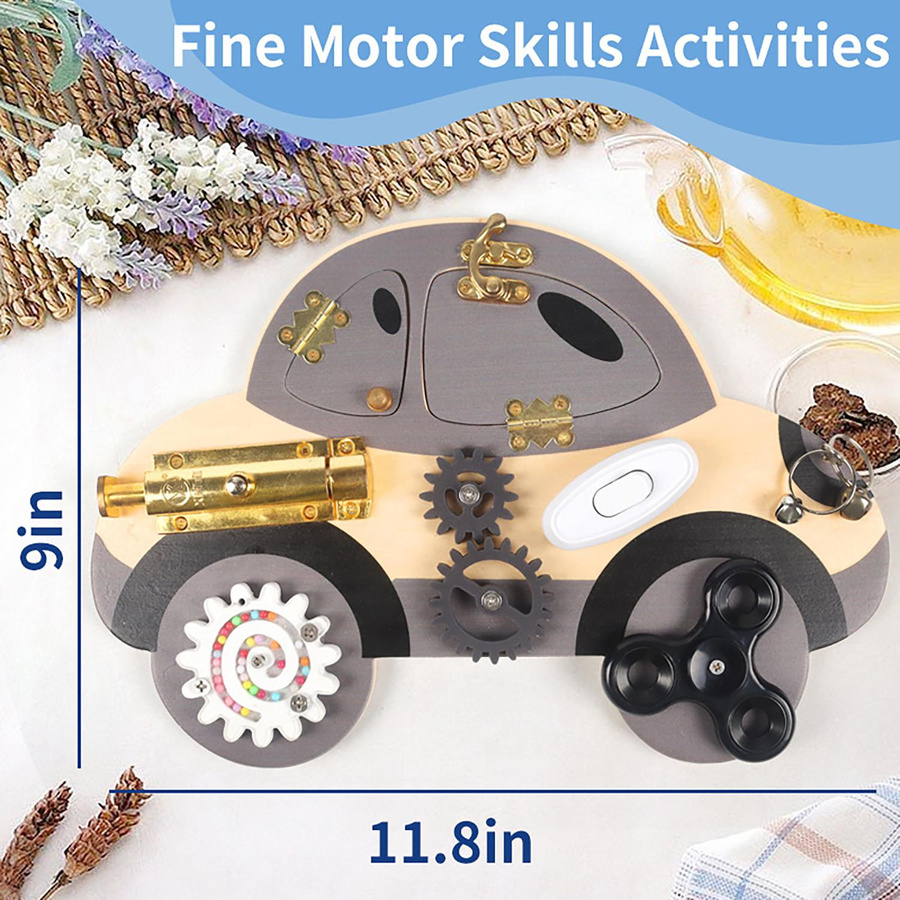 Yiran toy Montessori Lenkrad Busy Board Holz Sensorikspielzeug 3-6 Jahre - Bild 1