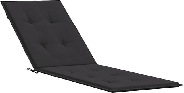 vidaXL Liegestuhl-Auflage aus wasserabweisendem Oxford-Gewebe, Schwarz, B/T/H: 75 x 105 x 50 x 4 cm - Bild 1