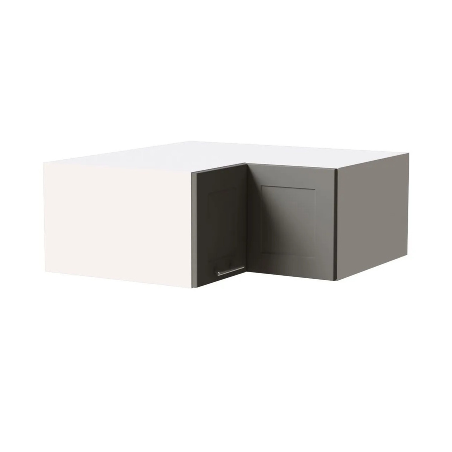 Feldmann-Wohnen Eckaufsatzschrank Oslo Küchenschrank mit Soft-Close-Türen Weiß und Staubgrau Matt, B/T/H: 90 x 36 x 90 cm - Bild 2