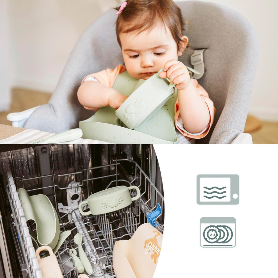 Babymoov 4-tlg. Geschirrset inklusive Silikon-Lätzchen - Bild 2