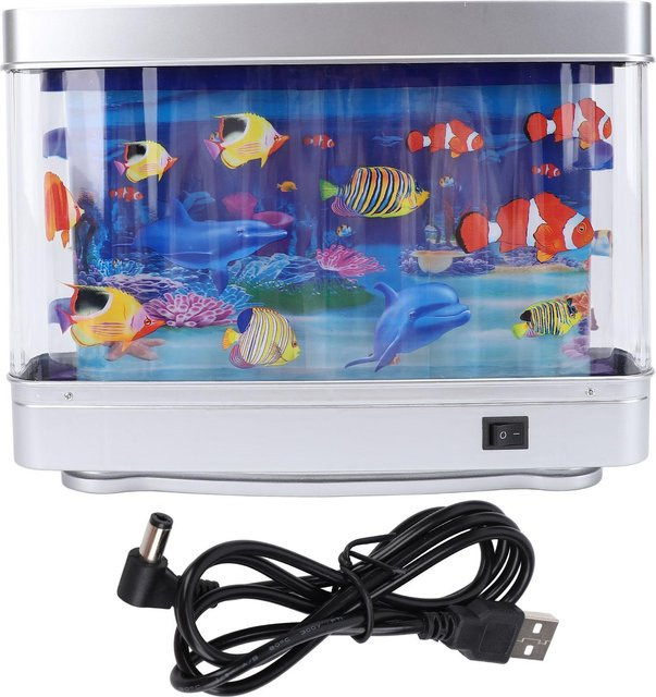 TOMTOP JMS Mini-dekorative tropische Fische künstliches Aquarium-Nachtlicht mit beweglichen Fischen - Bild 1