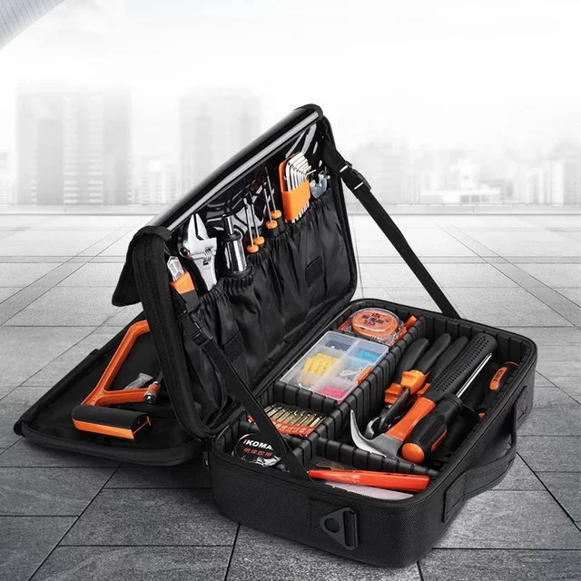 Multifunktionale Werkzeugtasche von OLOEY aus verstärktem Oxford-Gewebe in Schwarz für Elektriker und Tischler - Bild 1