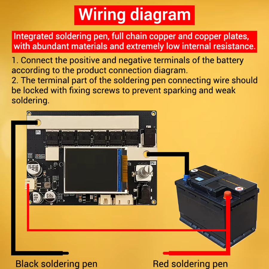 ZK-XW2 Dual-Pulse-Punktschweißgerät mit 1,8-Zoll-LCD-Farbbildschirm und Digitalanzeige, Schwarz - Bild 4