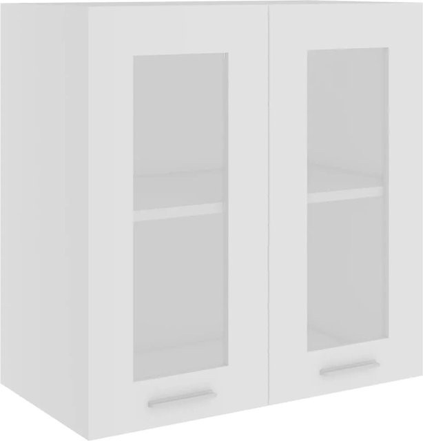vidaXL Hängeglasschrank Weiß mit Glastüren und Regalböden aus Holzwerkstoff, B/T/H: 60 x 31 x 60 cm - Bild 1