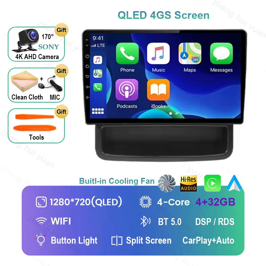SOARCOMER Android 16 Carplay Auto Autoradio mit Navigation und QLED Display für Renault Trafic 2, Opel Vivaro A und Nissan Primastar 2006 - 2014, Schwarz - Bild 4